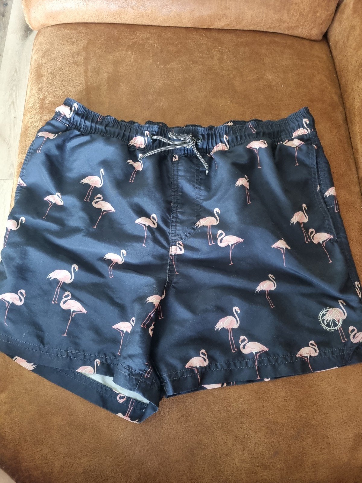 Jack & Jones Zwembroek met Flamingo Print - Maat S, Blauw, JACK & JONES, Ophalen of Verzenden, Zo goed als nieuw