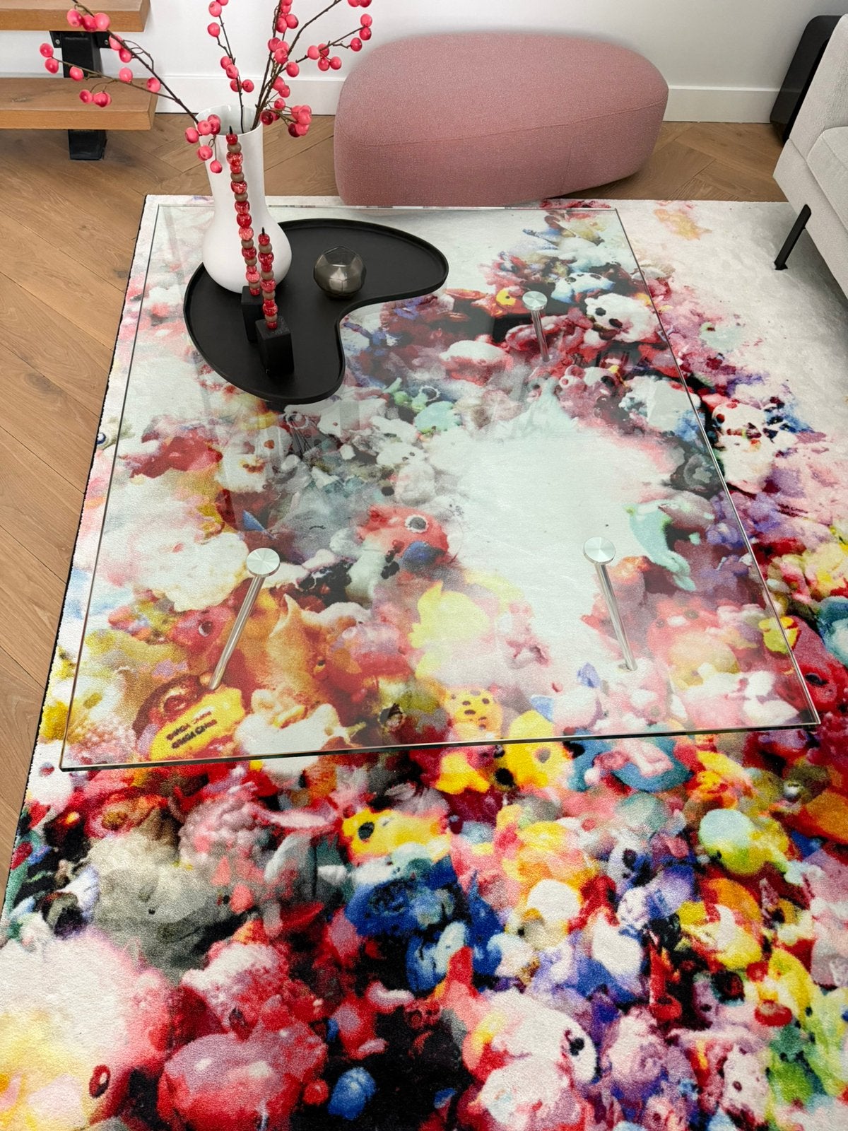 Salontafel Henk Vos 120x150 glas, Ophalen, 100 tot 150 cm, 50 tot 100 cm, Glas