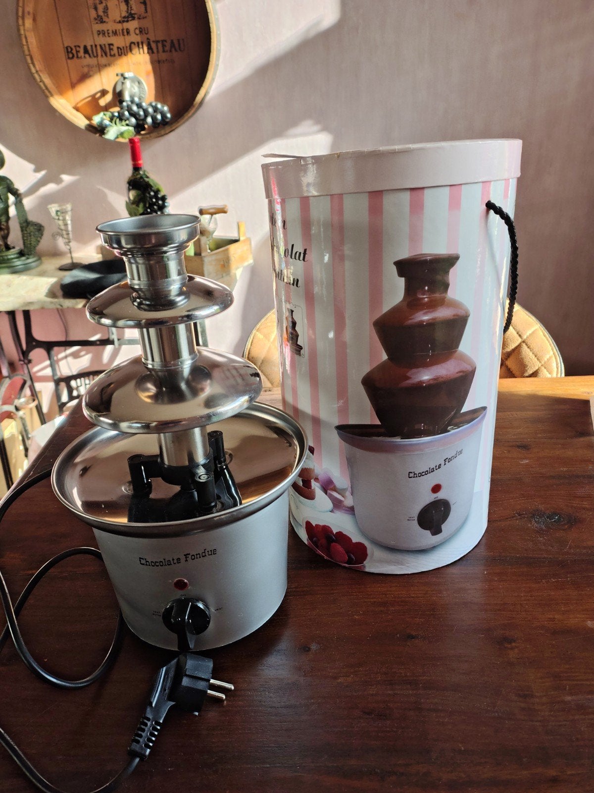 Chocolade fontein, Ophalen