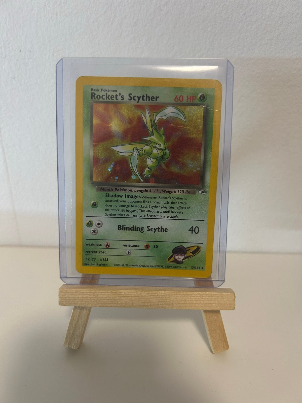 Pokémon Rocket's Scyther 13/132 Holo - Gym Heroes, Hobby en Vrije tijd, Verzenden, Zo goed als nieuw, Losse kaart, Foil