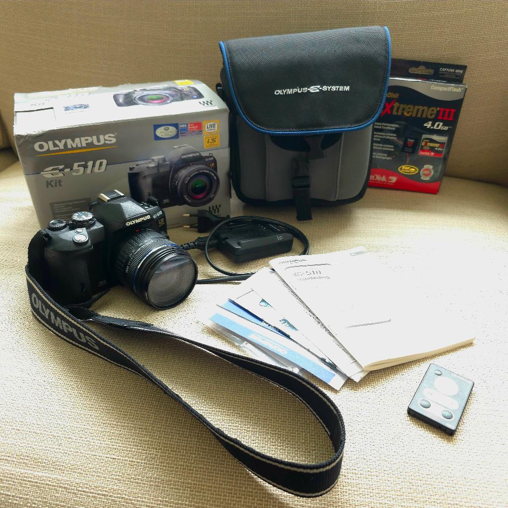 Olympus E510 Four Thirds  (Complete set met 2 lenzen), Audio, Tv en Foto, Fotocamera's Digitaal, Gebruikt, Spiegelreflex, Olympus