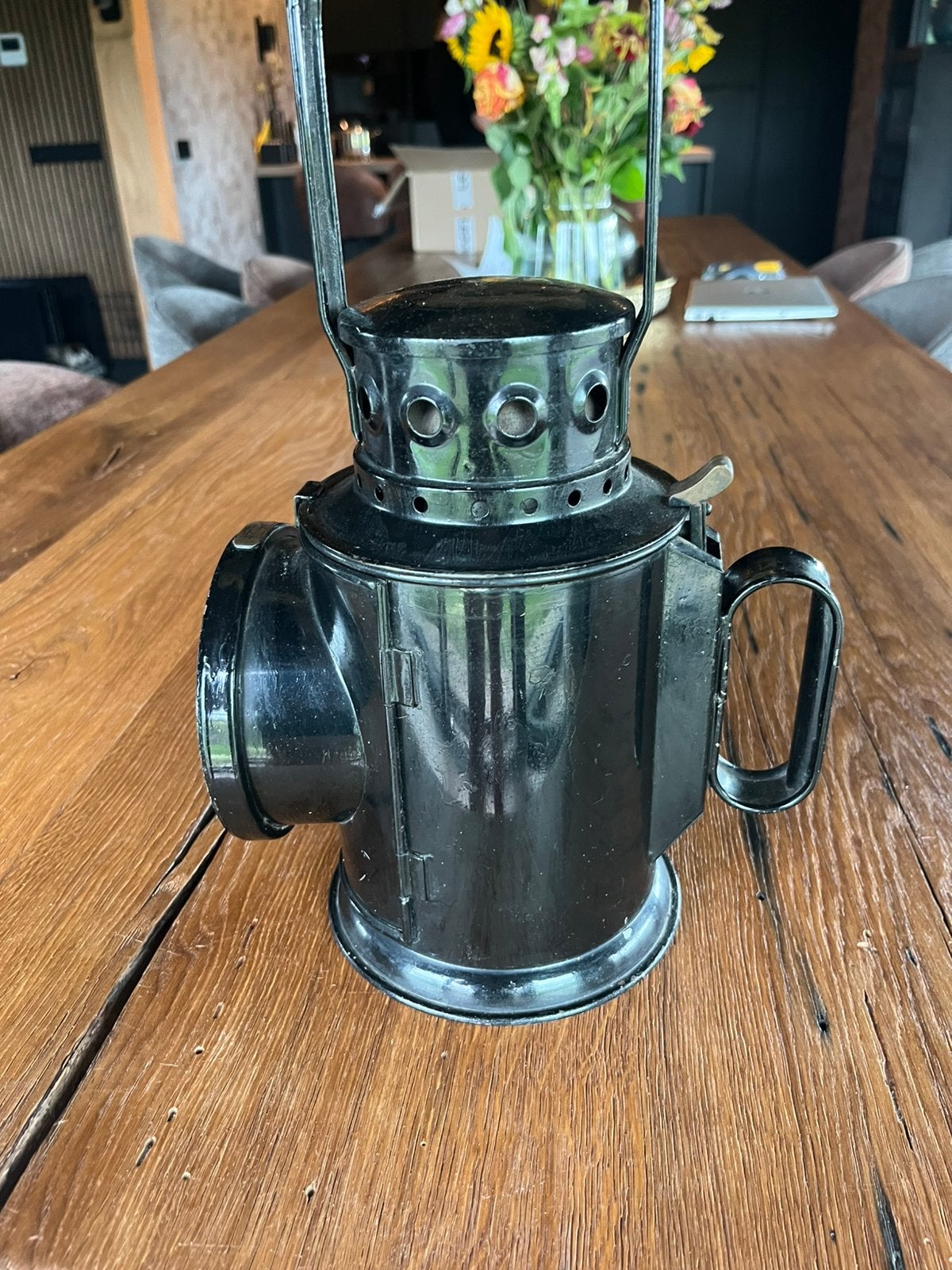 Antieke Engelse olie seinlamp uit 1922, Ophalen of Verzenden
