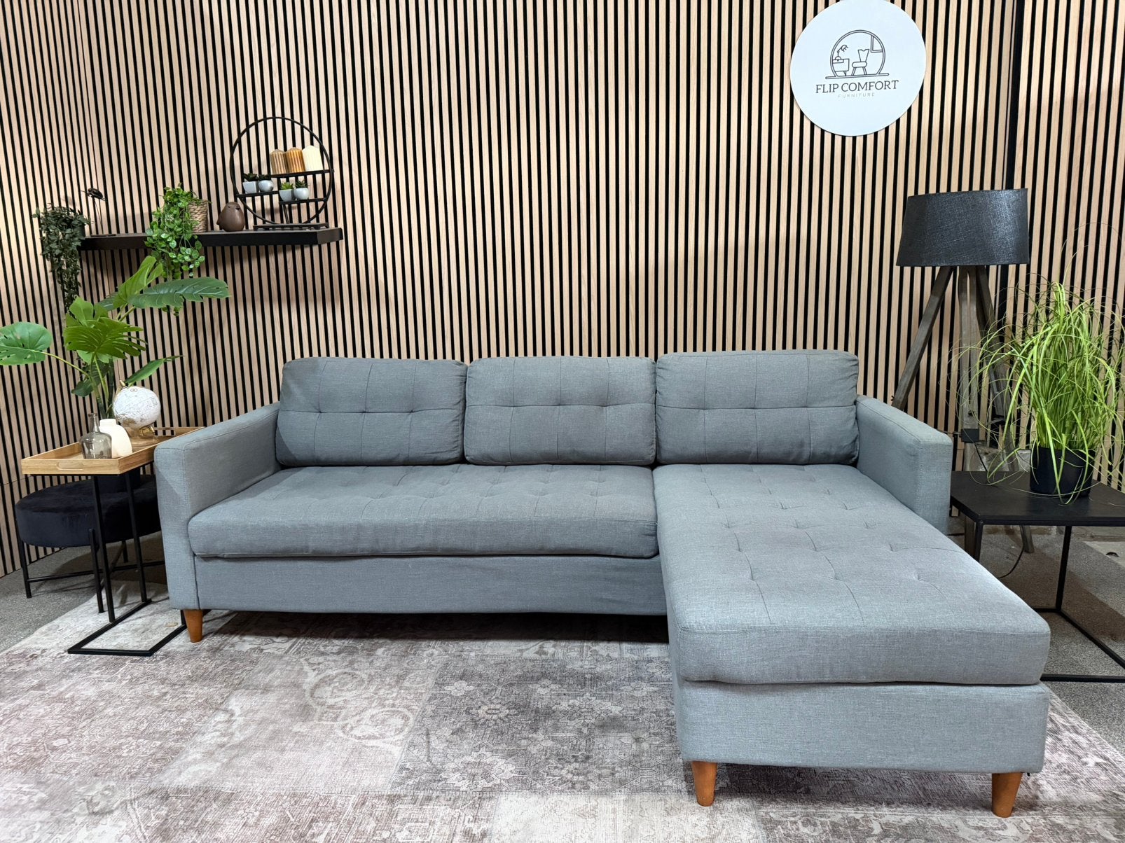 “GRATIS LEVERING” grijze hoekbank 218x150, Huis en Inrichting, Hoekbank, Driepersoons, Ophalen of Verzenden, Zo goed als nieuw