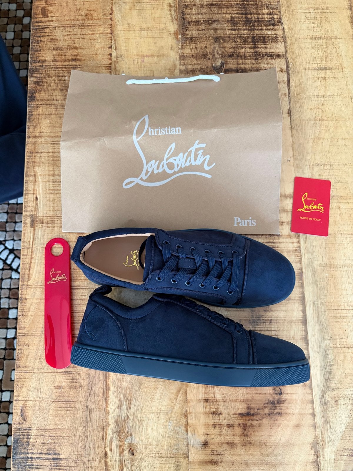 Christian Louboutin Sneakers Maat 43 - Nieuw in doos, Ophalen of Verzenden, Nieuw, Blauw, Sneakers of Gympen