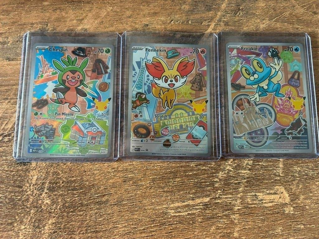 MEP058 Chespin - MEP059 Fennekin - MEP060 Froakie FP setje, Ophalen of Verzenden, Nieuw, Meerdere kaarten, Foil