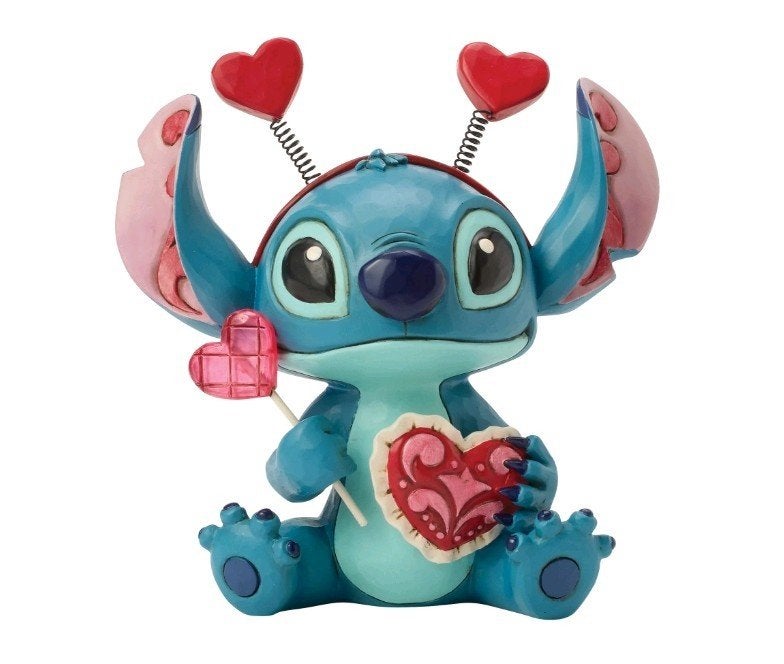 Jim Shore Disney Stitch "Sucker for Love" Beeldje 13 cm, Ophalen of Verzenden, Nieuw, Beeldje of Figuurtje