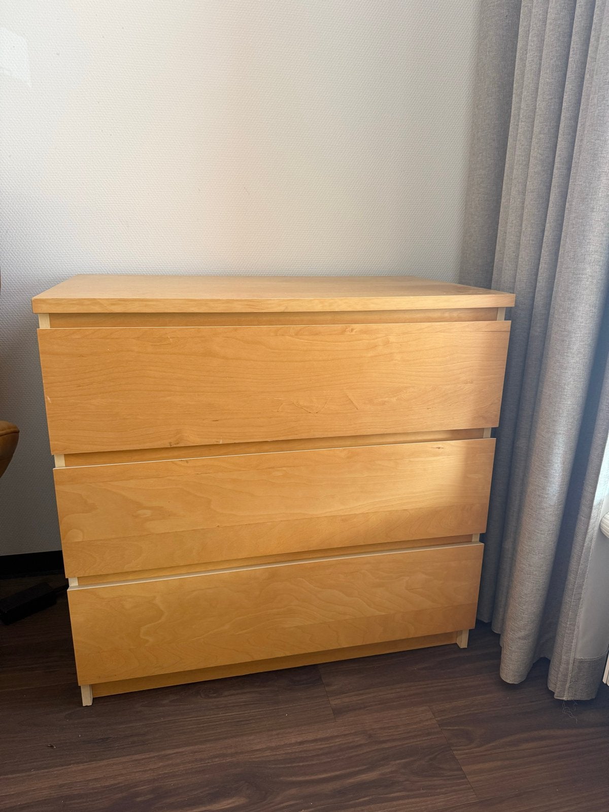 Houten ladekast met 3 laden - Zo goed als nieuw, Ophalen, 100 tot 150 cm, 50 tot 100 cm, Zo goed als nieuw