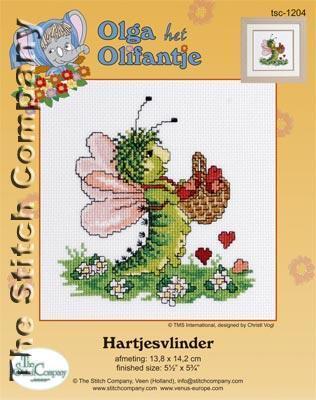 Borduurpakket Olga het Olifantje hartjesvlinder TSC1204, Geen, Geen, Nieuw, Ophalen of Verzenden