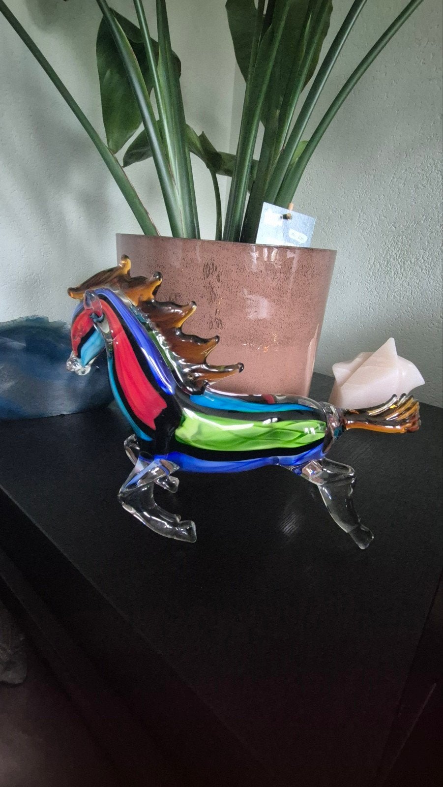 Kleurrijk murano glazen paard - decoratief object, Huis en Inrichting, Ophalen, Meerkleurig, Zo goed als nieuw, Modern