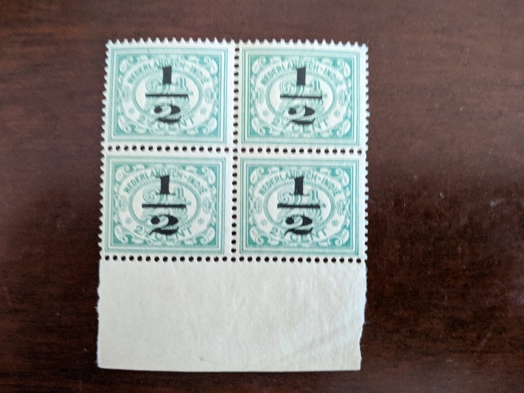 NED. INDIE 1917-1918; 1/2 CENT NVPHNR 138 IN BLOK VAN 4, Verzenden, Postfris, Nederlands-Indië
