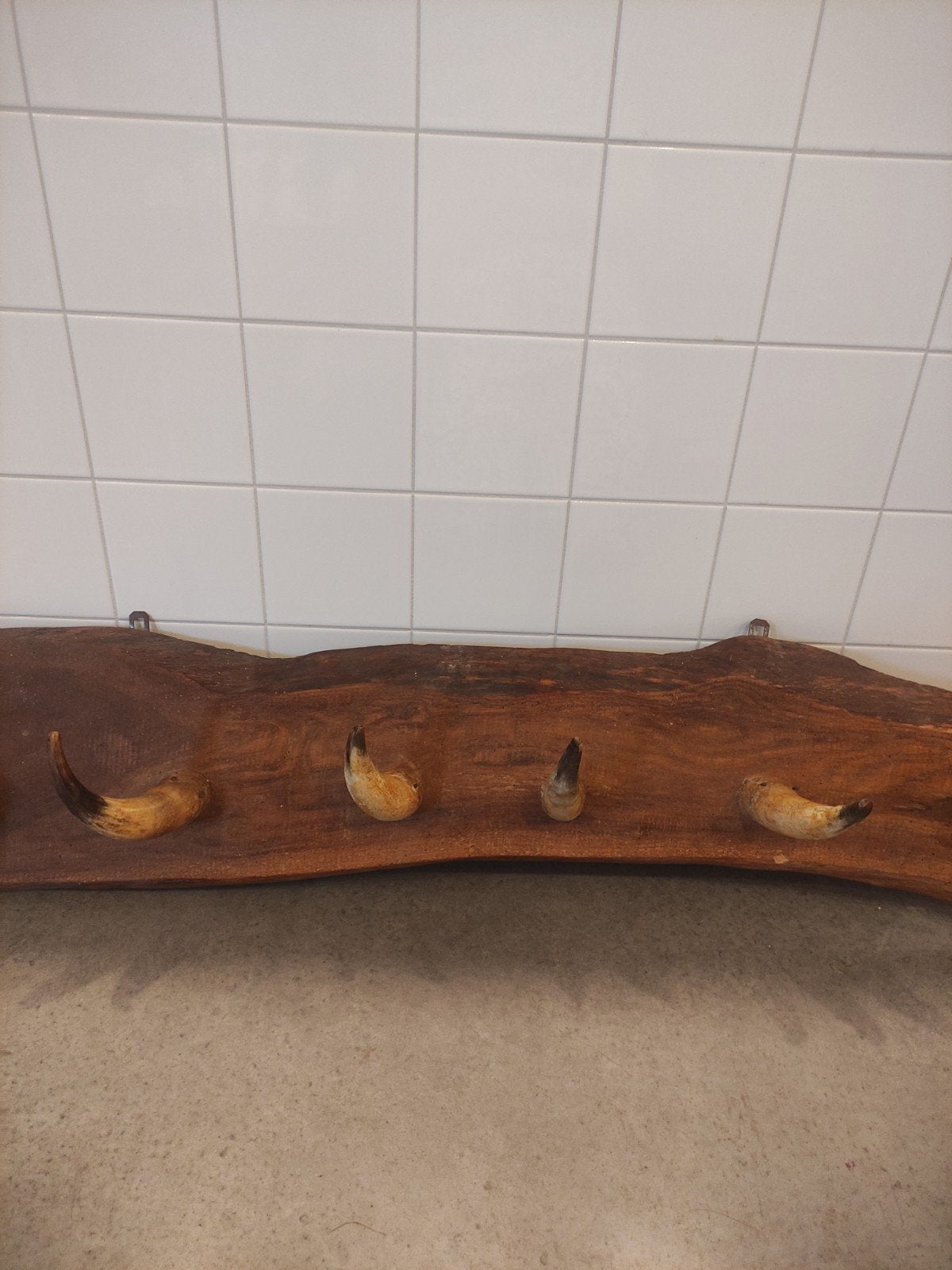 houten kapstok met stieren hoorn koehoorn, Ophalen, Hout, Wandkapstok