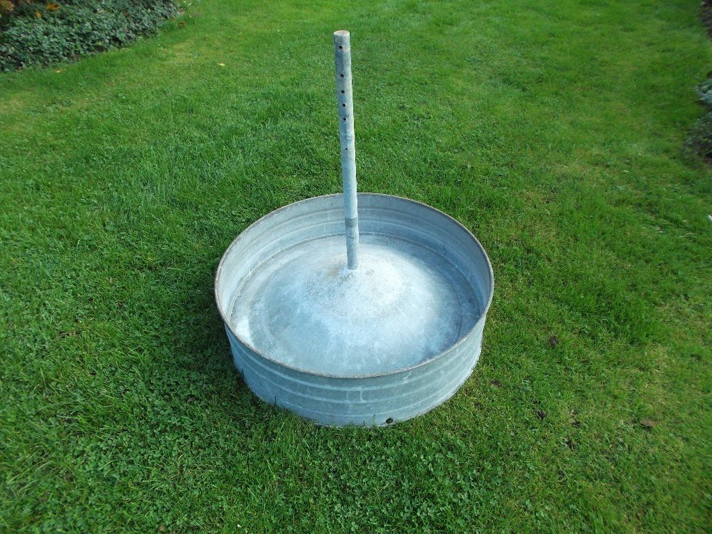 ZINKEN BAK BROCANTE BLOEMBAK BODEM VAN VOEDERBAK, Ophalen