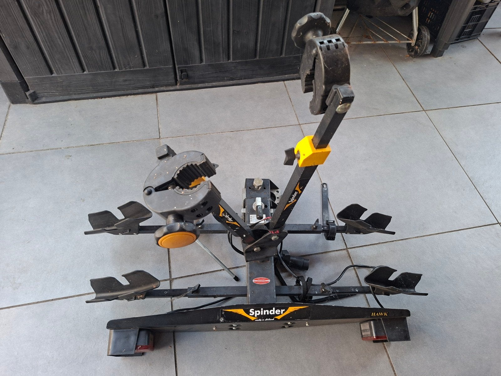 Spinder Hawk fietsendrager voor 2 fietsen, 7-polige stekker, Auto diversen, Fietsendragers, Gebruikt, Trekhaakdrager, 2 fietsen