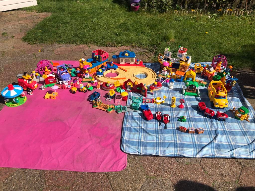 Grote set Fisher-Price Little People speelgoed, Ophalen, Gebruikt, Overige typen, Met wieltjes