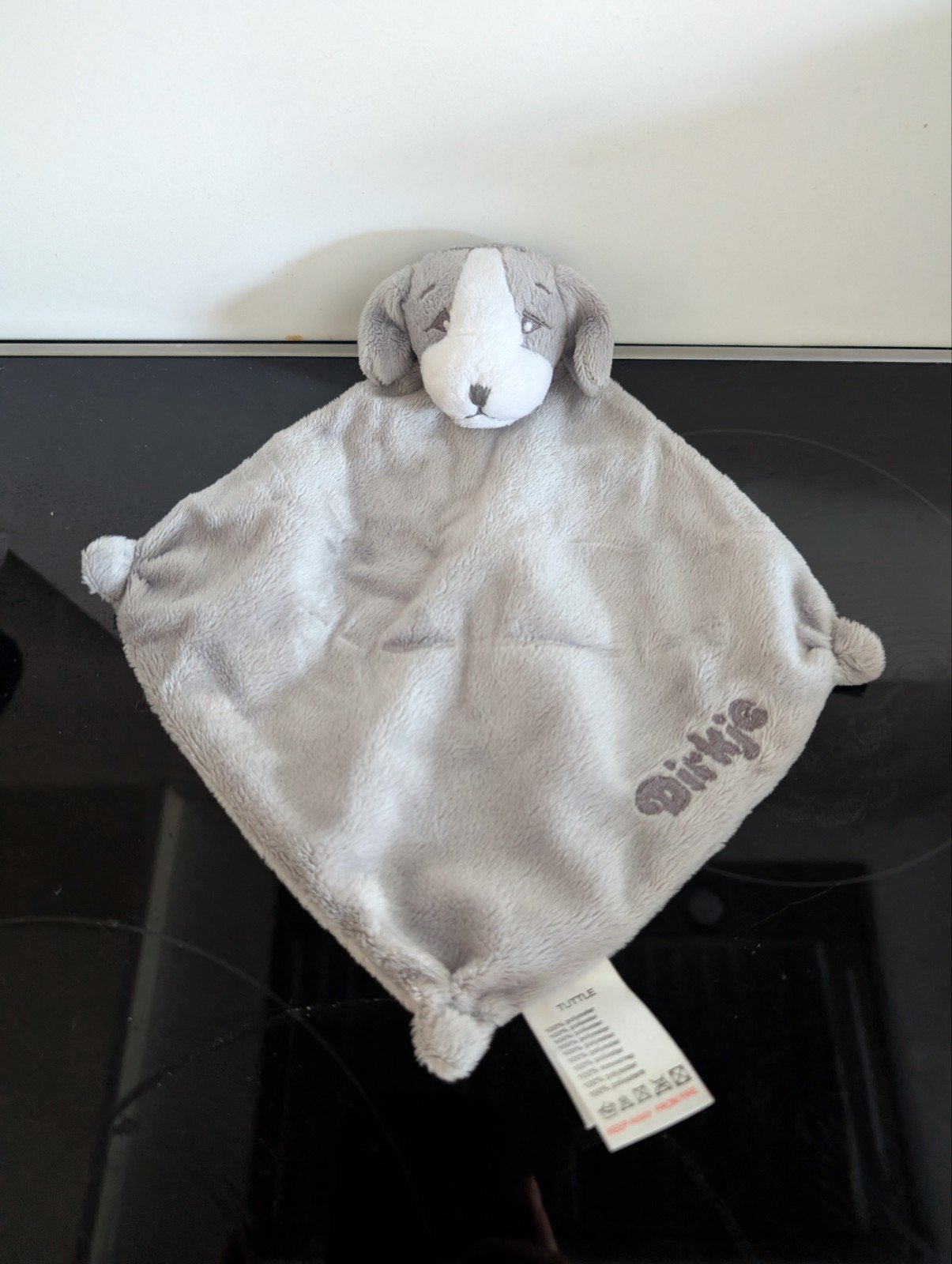 Knuffeldoek hond Dirkje, Grijs, Zo goed als nieuw, Klein (minder dan 20 cm), Hond