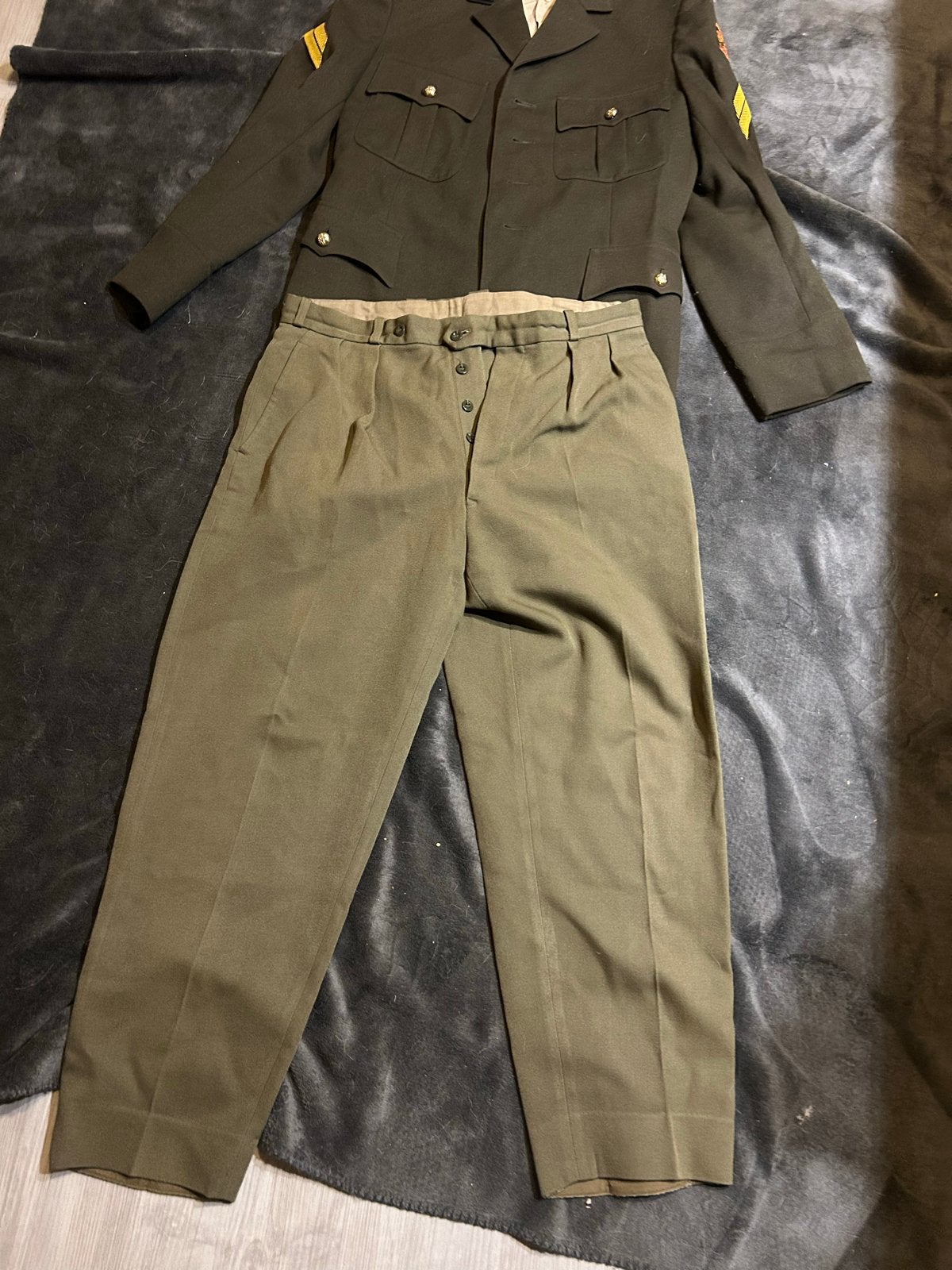 Vintage Militair Uniform - Landmacht Kostuum, Ophalen of Verzenden, Landmacht, Nederland, Kleding of Schoenen