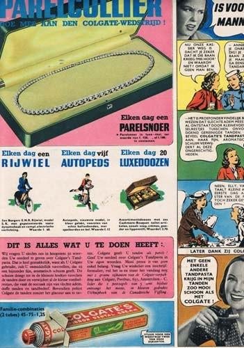 Colgate - Adv. uit Tijdschrift 1939 - 3 - met stripje, Ophalen of Verzenden, 1980 tot heden, Knipsel(s)