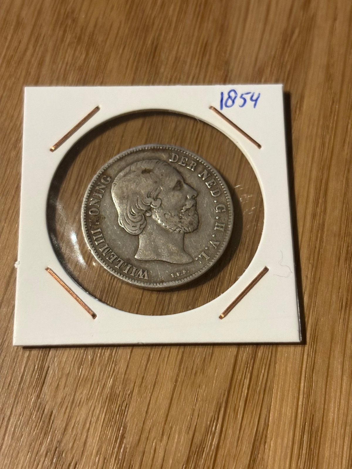 Willem 3 1 gulden 1854, 1 gulden, Koning Willem III, Zilver, Ophalen of Verzenden