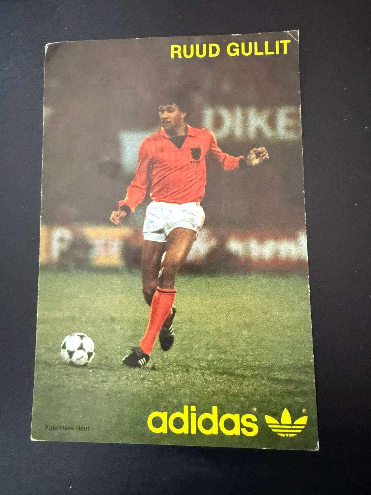 Adidas spelerskaart / Fotokaart Ruud Gullit, Ophalen of Verzenden, Zo goed als nieuw, Spelerskaart
