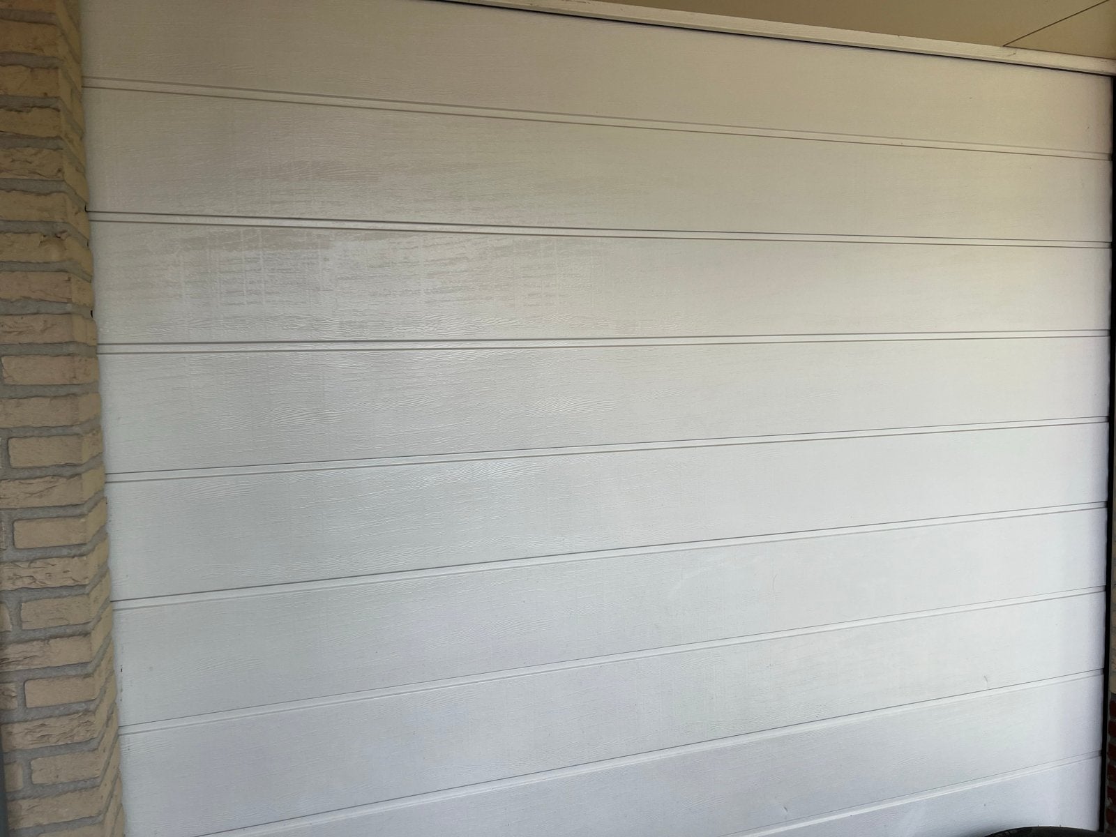 Witte sectionale garagedeur met Hörmann ProMatic motor, Ophalen, Gebruikt, 120 cm of meer, Garagedeur