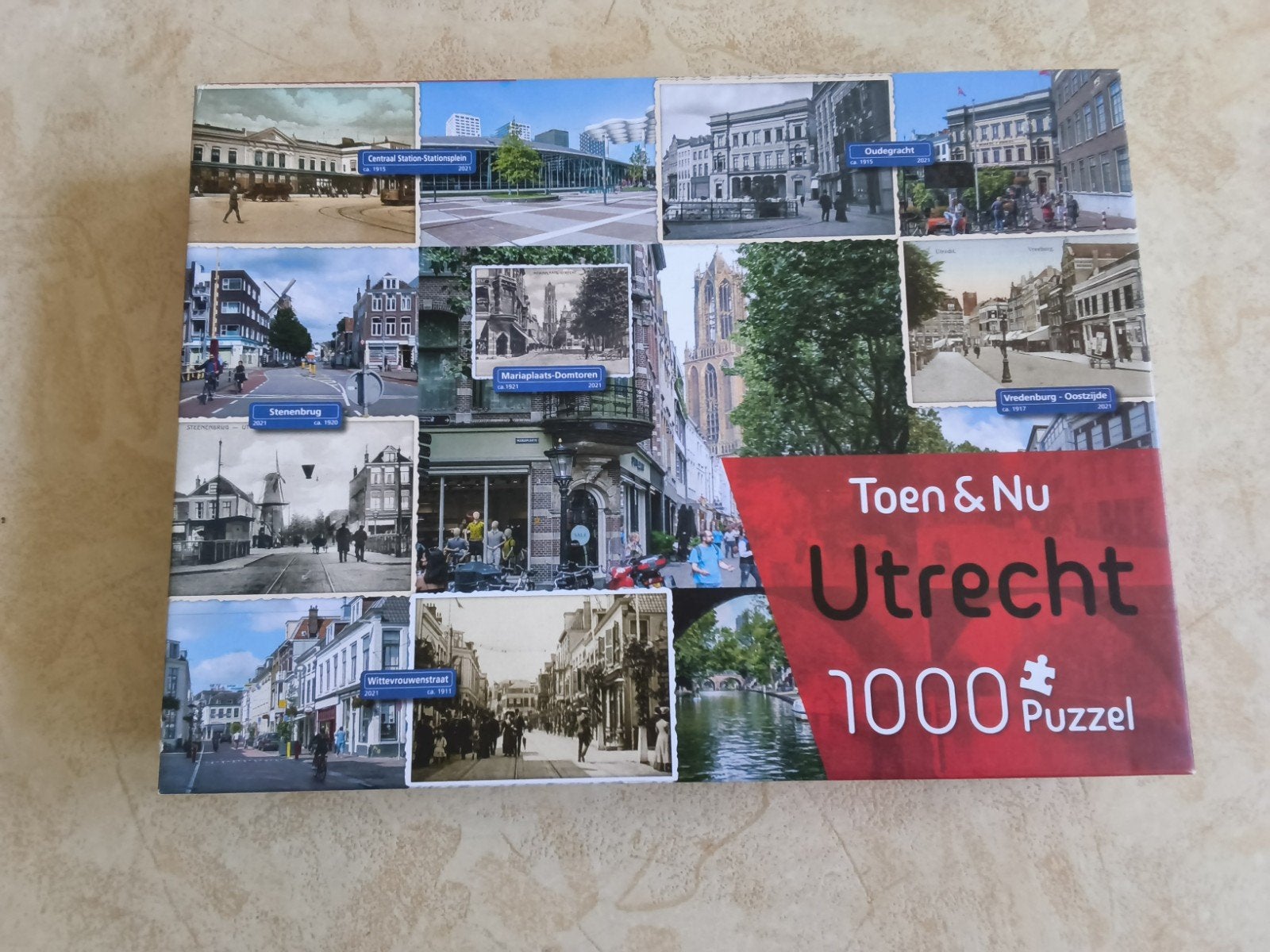 Toen & Nu Utrecht 1000 Puzzel., Ophalen of Verzenden, 500 t/m 1500 stukjes, Gebruikt, Legpuzzel