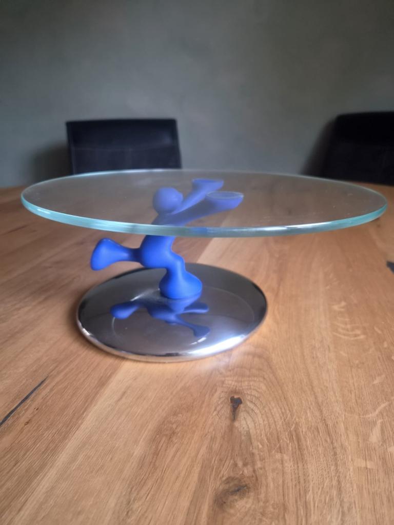 Alessi Bimboveloce Taartplateau - Modern Design, Blauw, Ophalen of Verzenden, Zo goed als nieuw, Modern