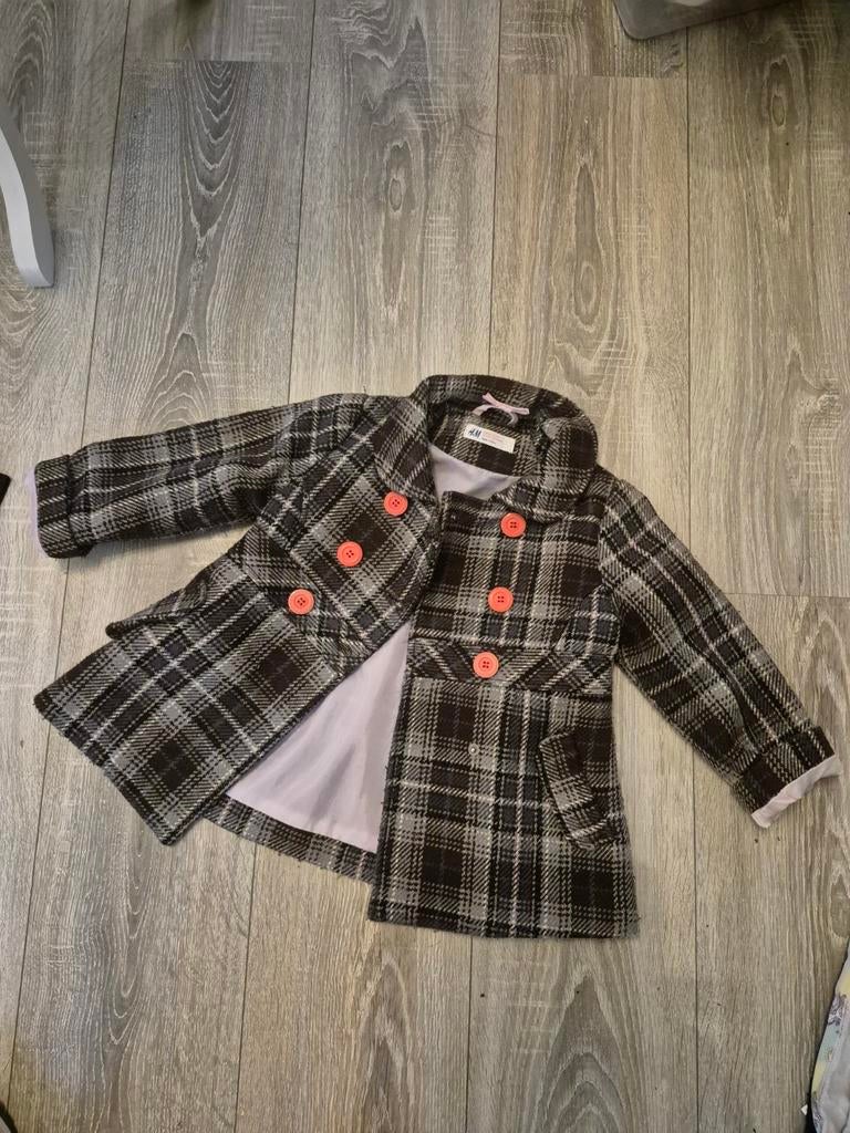 H&M Geruite Jas voor Meisjes - Maat 98 (2-3 jaar), Kinderen en Baby's, Kinderkleding | Overige, Ophalen of Verzenden, Gebruikt
