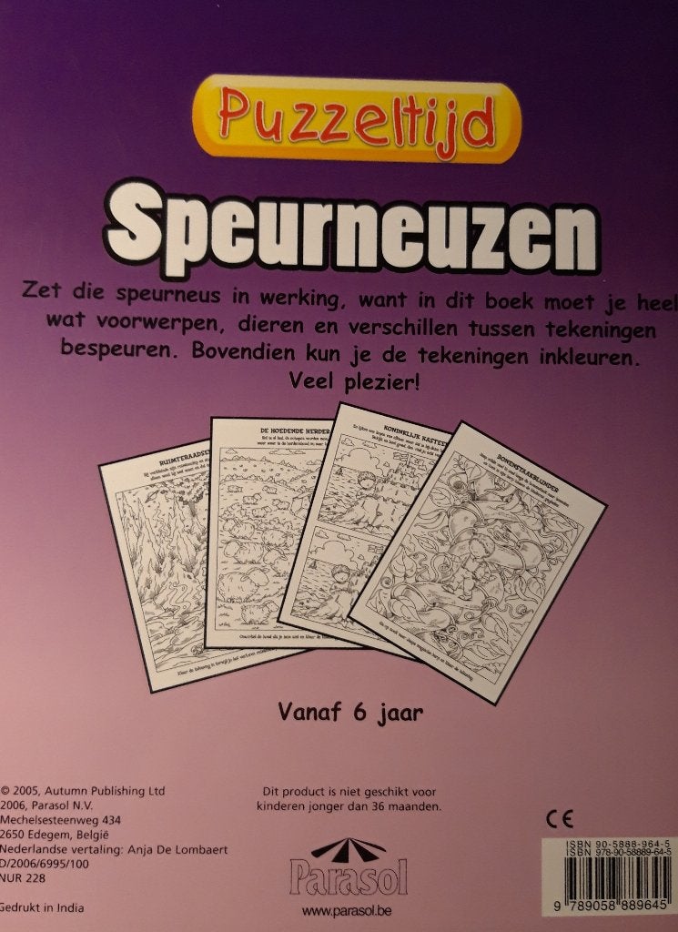 Puzzeltijd Speurneuzen - Zo goed als nieuw, Ophalen of Verzenden, Minder dan 500 stukjes, Zo goed als nieuw, Puzzelboek