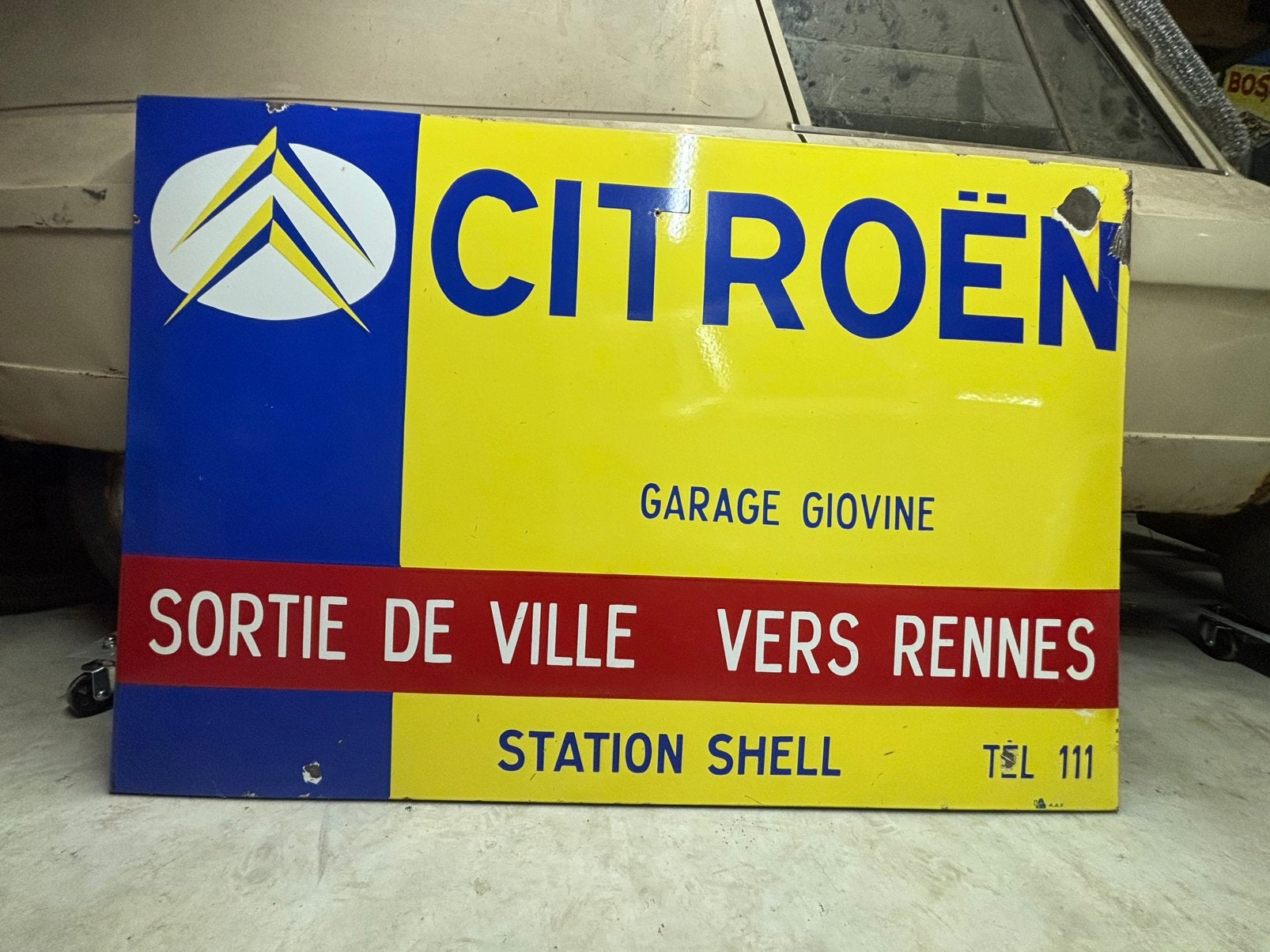 Citroen emaille bord, Verzamelen, Merken en Reclamevoorwerpen, Ophalen, Gebruikt, Reclamebord