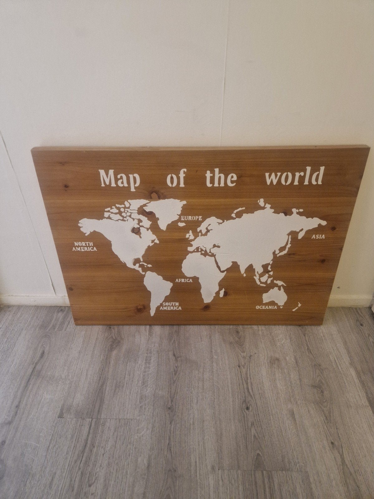 Houten Wereldkaart Wanddecoratie - Vintage Stijl, Huis en Inrichting, Woonaccessoires | Wanddecoraties, Ophalen, Hout, Vintage