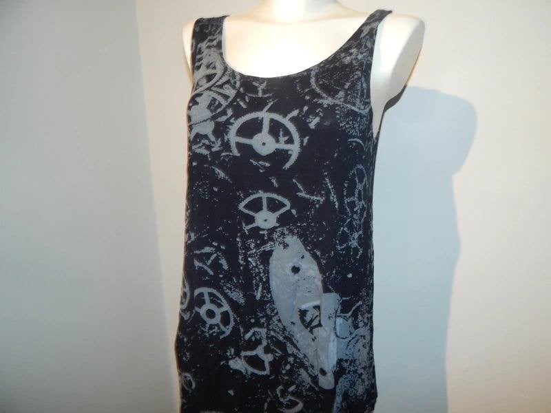 Sarah Pacini top tuniek zwart in witte print ronde halslijn, Kleding | Dames, Tops, Verzenden, Sarah Pacini, Zwart, Maat 46/48 (XL) of groter