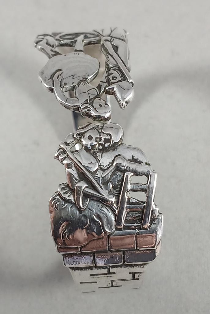 Zilveren servetring Andersen Grimm Denemarken 830, Antiek en Kunst, Ophalen of Verzenden, Zilver