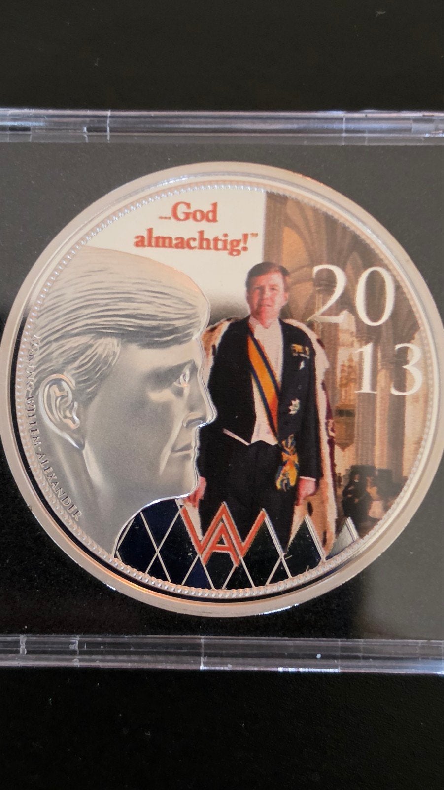 Verzilveren Willem-Alexander munt 2013 - "God almachtig!", Koningin Beatrix, Zilver, Losse munt, Overige waardes