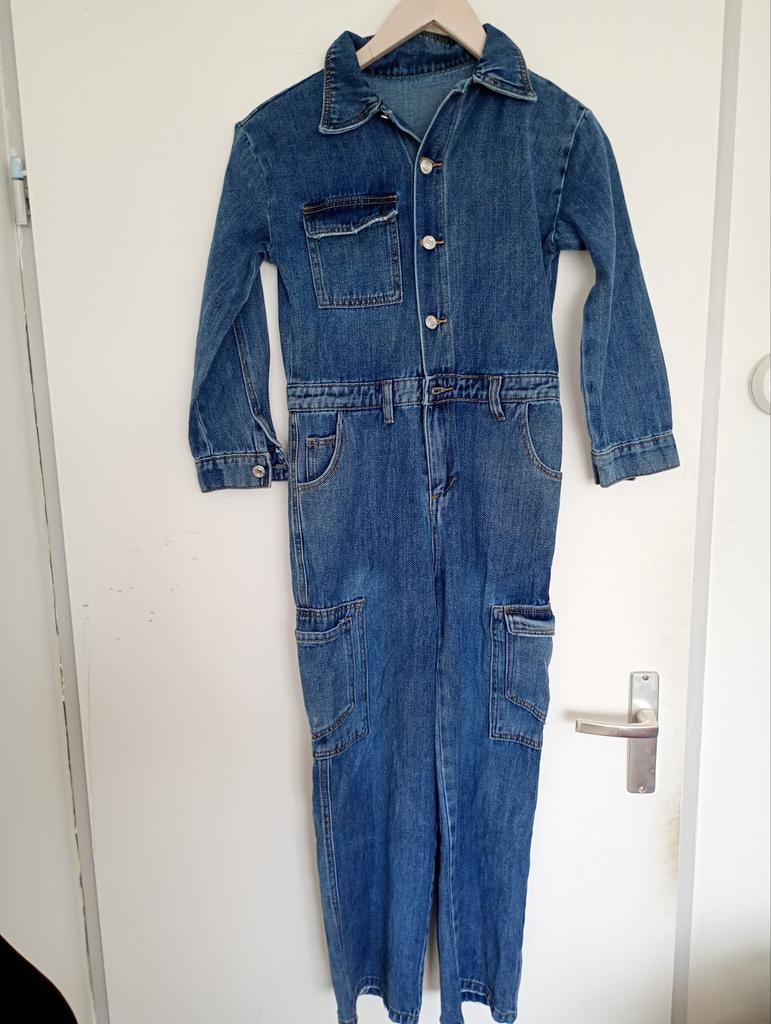 Stoere denim tuinbroek maat M, Ophalen of Verzenden, Zo goed als nieuw, Maat 38/40 (M), Blauw