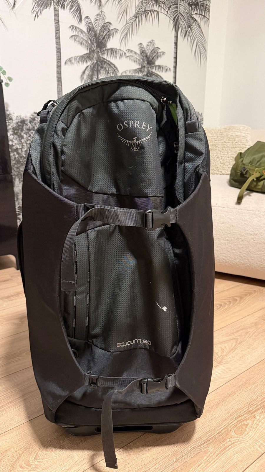Osprey Sojourn 80 reistas met wielen - Zwart, Ophalen, 30 cm of meer, Gebruikt, Zwart