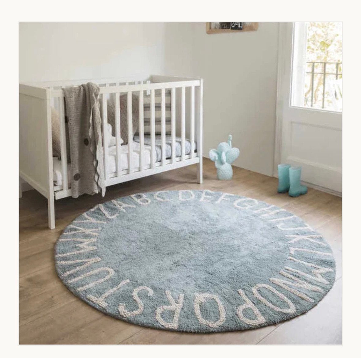 Vloerkleed kinderkamer Lorena Canals round vintage blue, Ophalen of Verzenden, Nieuw, Kleed of Kussen