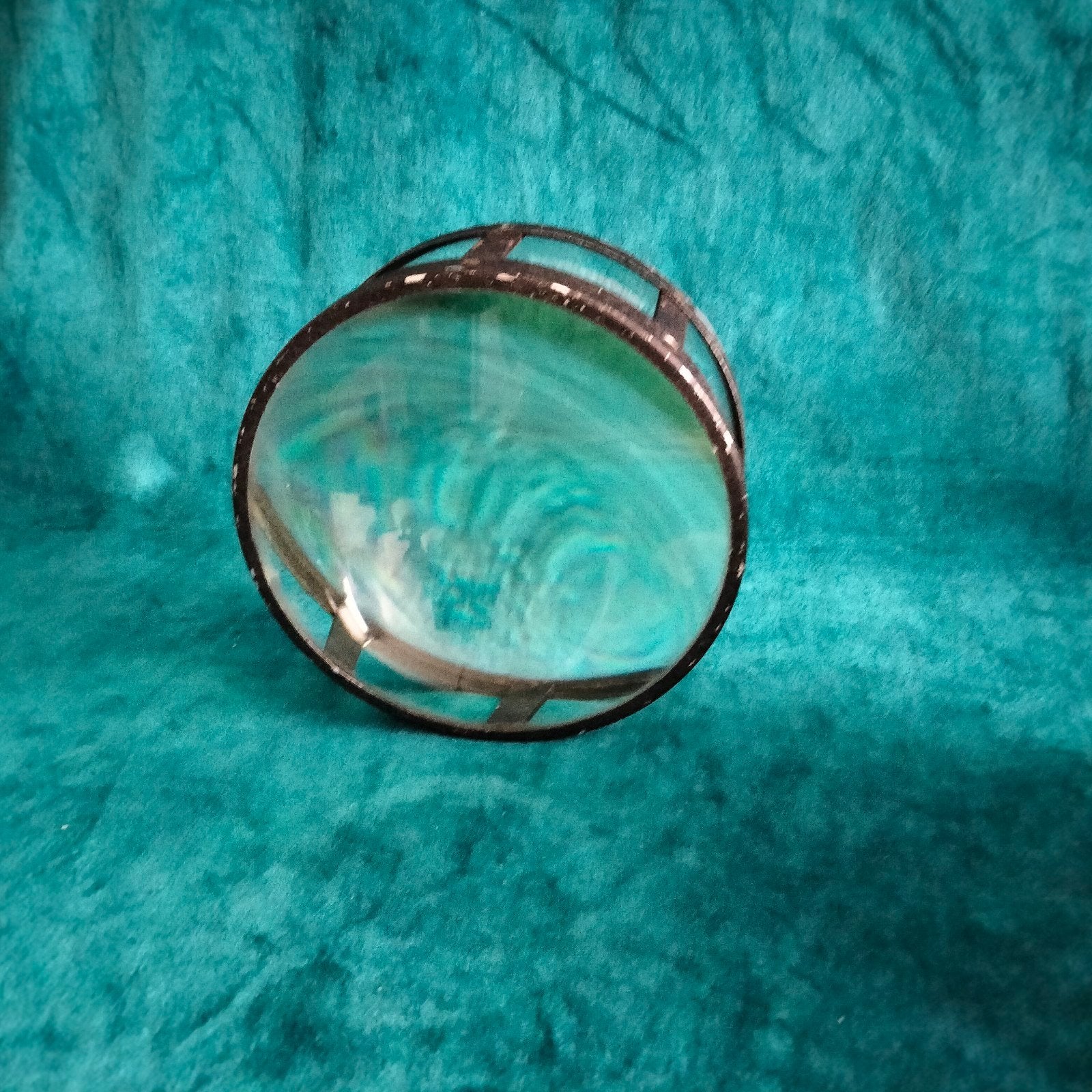 Antieke Loep / Vergrootglas condensatorlens in Metalen Frame, Hobby en Vrije tijd, Ophalen of Verzenden, Gebruikt, Vergrootglas of Loep