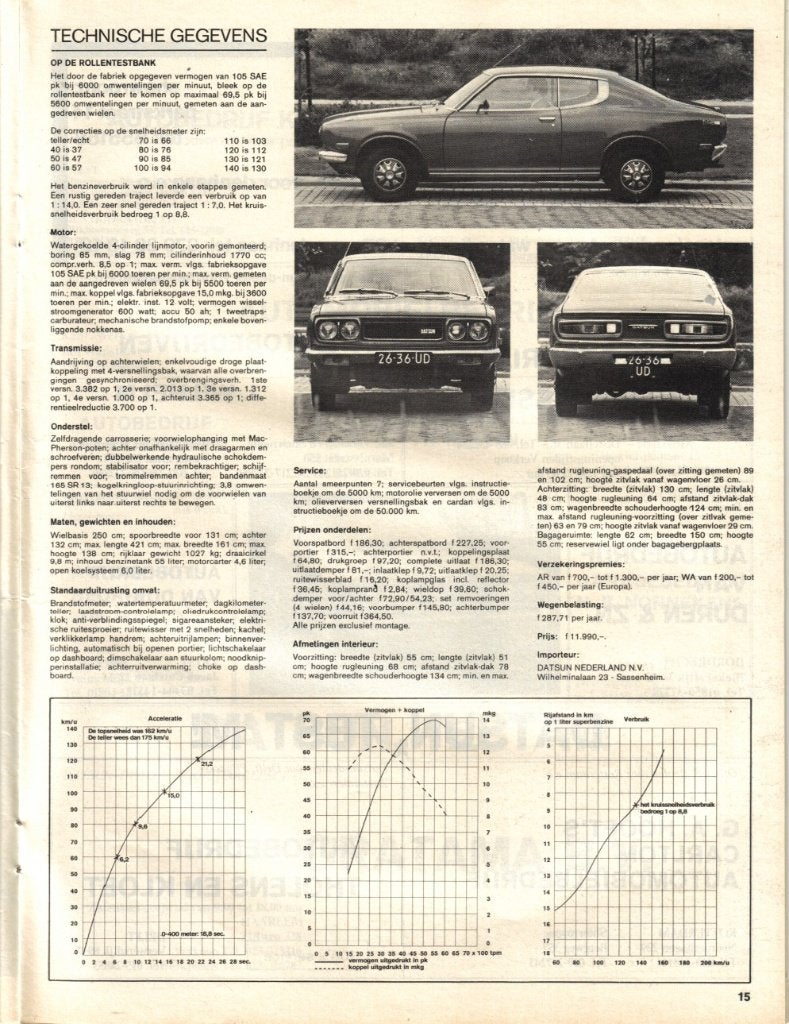 Autovisie test Datsun 180 B Augustus 1972, Ophalen of Verzenden, Gelezen, Algemeen