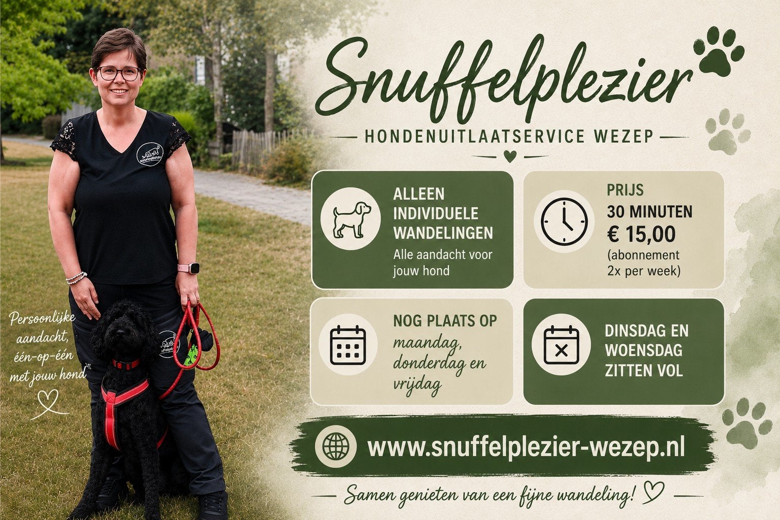 Snuffelplezier - hondenuitlaatservice Wezep, Ophalen, Hond