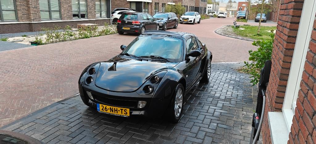Smart Roadster 82pk Flippers 2003 Zwart, Auto's, Automaat, Achterwielaandrijving, 82 pk, Roadster