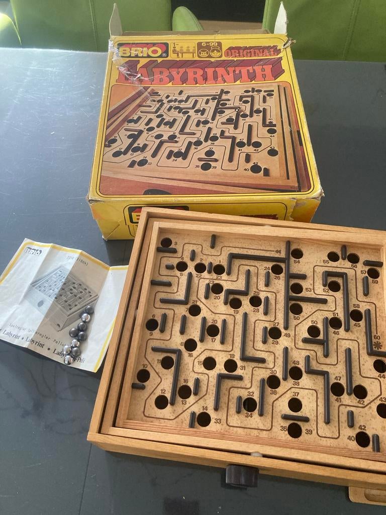Vintage BRIO Labyrinth Spel - Klassiek Houten Balansspel, Ophalen, Minder dan 500 stukjes, Gebruikt, Overige typen