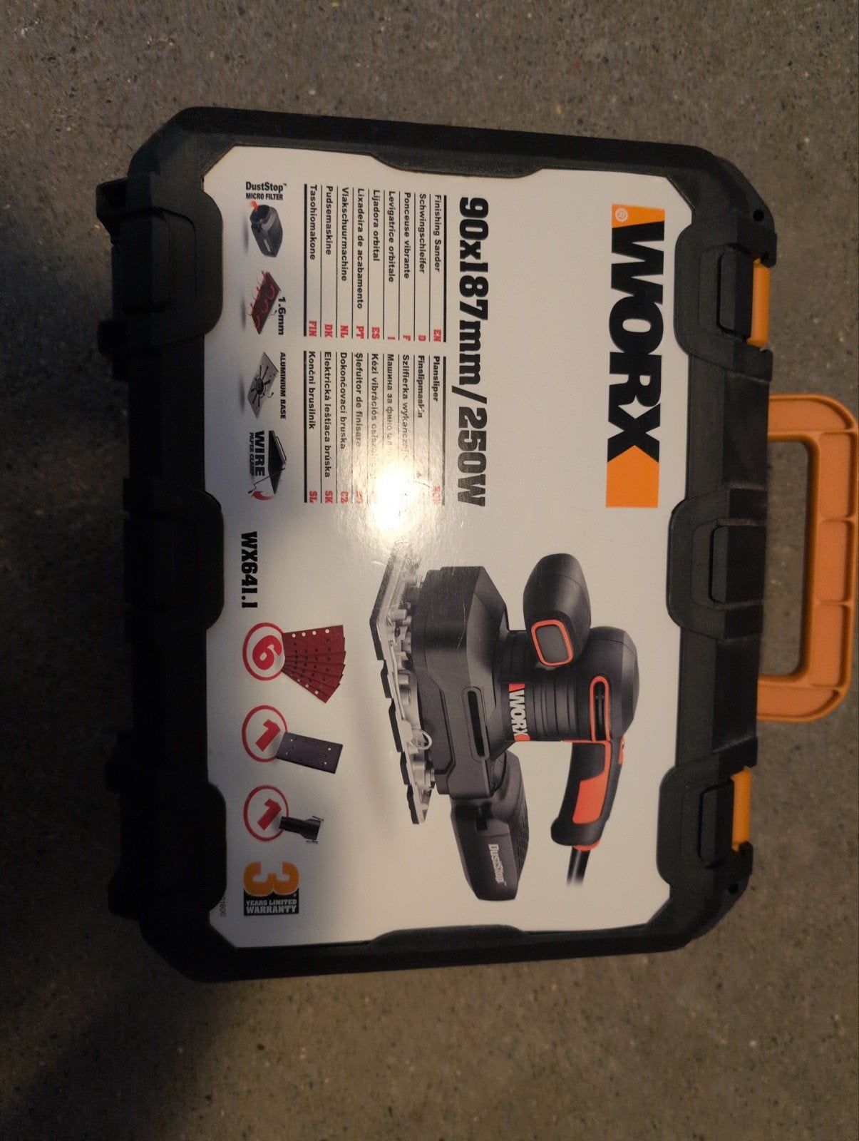 WORX WX641.1 Vlakschuurmachine 250W, Ophalen of Verzenden, Nieuw, Minder dan 600 watt, Vlakschuurmachine