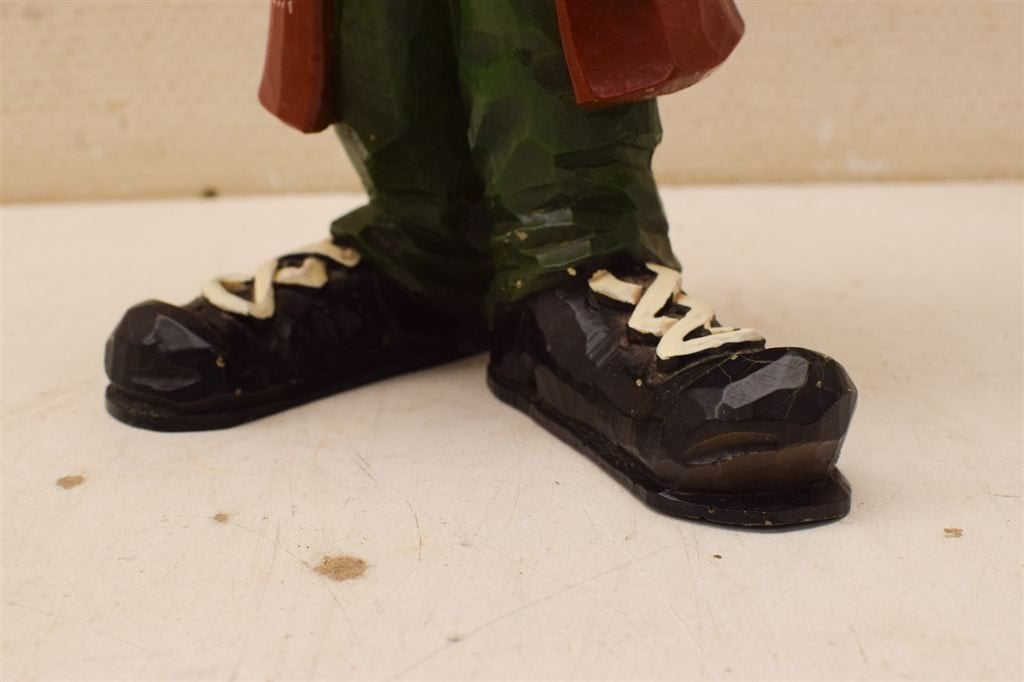 houten Beeld van een clown 48382, Verzamelen, Ophalen of Verzenden, Gebruikt, Mens
