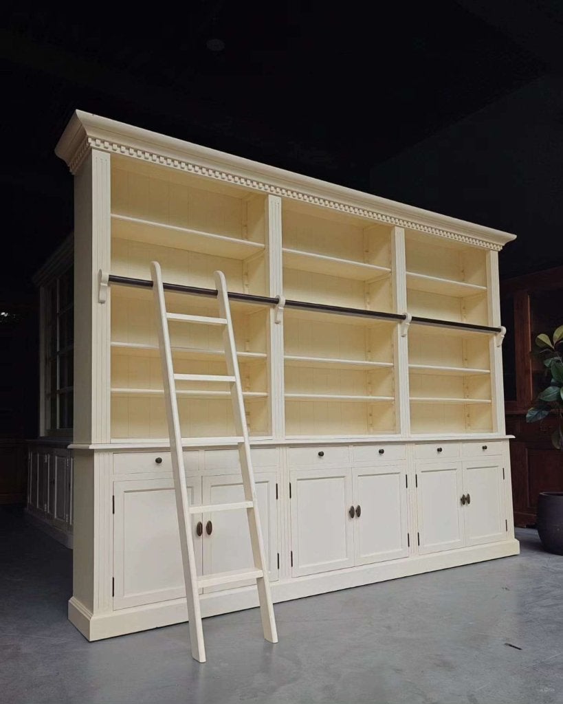 Grote boekenkast met ladder | Private library | 300cm  #3782, Metaal, Gebruikt, Met deur(en), -