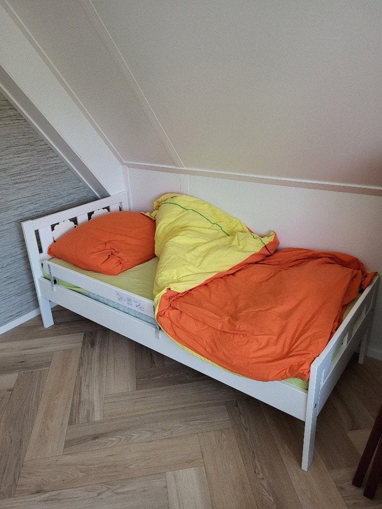 Kinderbed gebruikt bij opa en oma, Gebruikt, 70 tot 85 cm, 180 cm of meer, Ophalen
