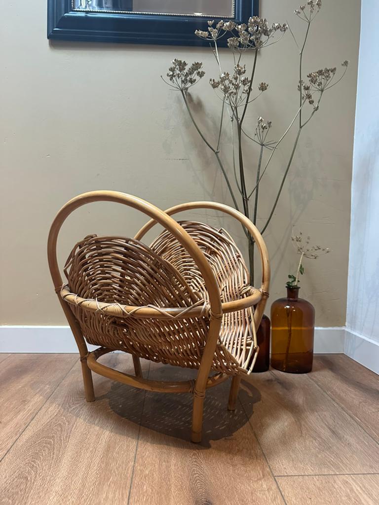 Vintage rotan lectuurmand - Tijdloos design, ., Ophalen of Verzenden, Zo goed als nieuw, .
