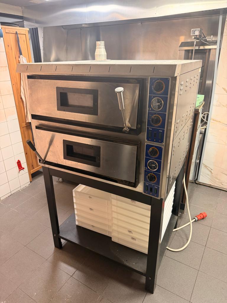 Professionele dubbele pizzaoven met onderstel, Witgoed en Apparatuur, Ovens, Ophalen, Gebruikt