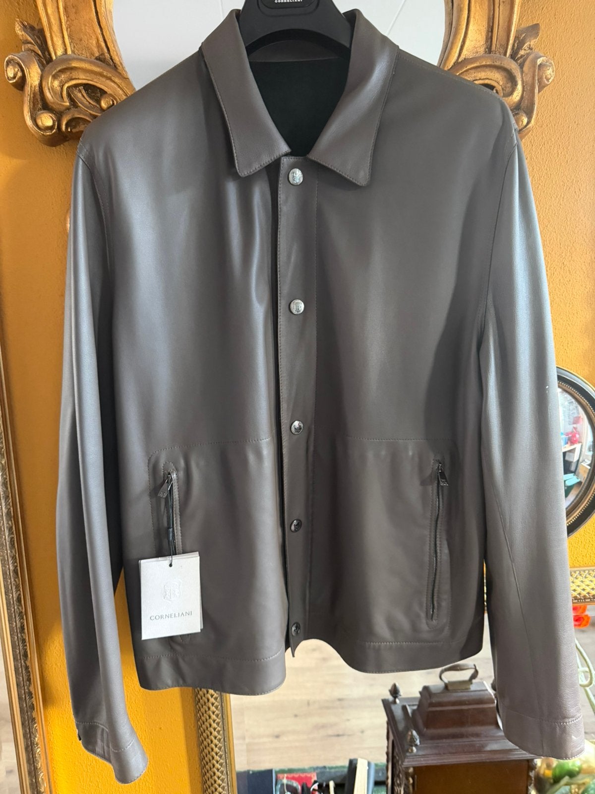 Corneliani dubbelzijdige leren/suède jas NIEUW maat 56, Kleding | Heren, Ophalen of Verzenden, Nieuw, Maat 56/58 (XL), Bruin