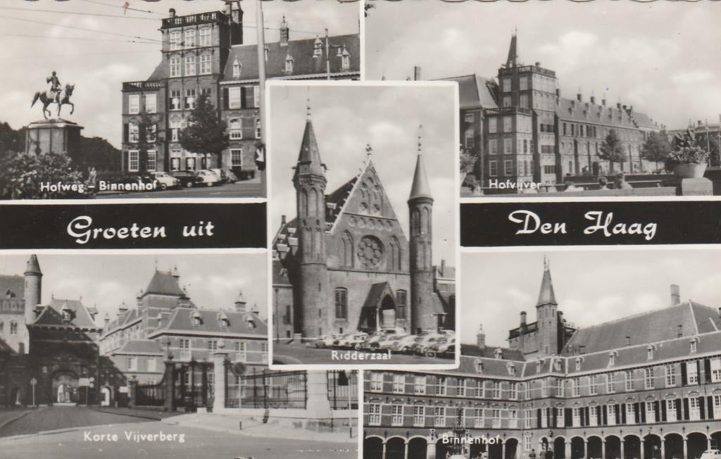 DEN HAAG Hofweg Vijverberg Ridderzaal Binnenhof Groeten, Verzenden, 1960 tot 1980, Ongelopen, Zuid-Holland