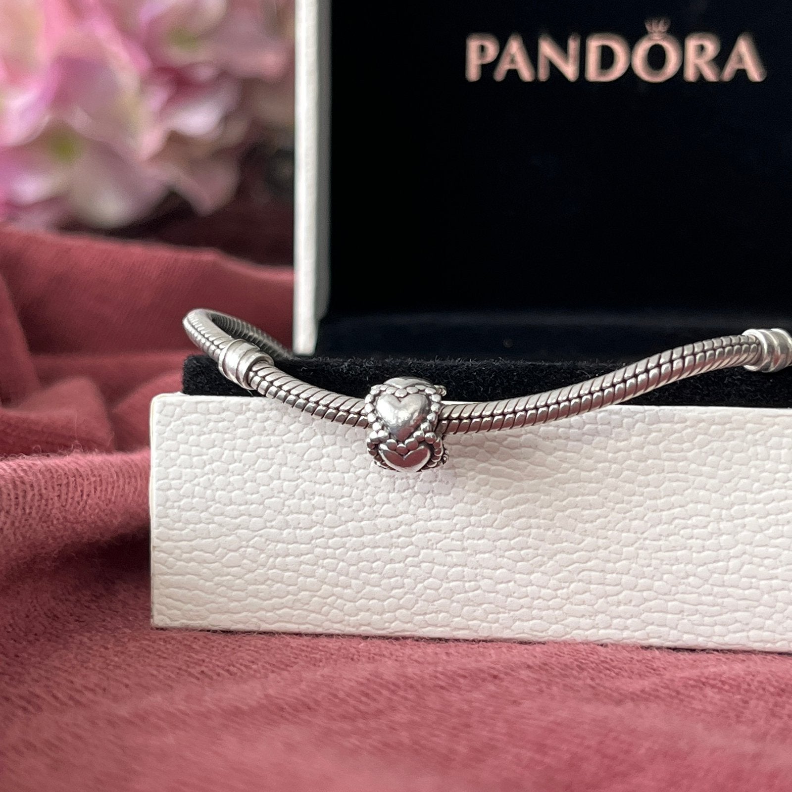 Pandora bedel hartjes, Ophalen of Verzenden, Zilver, Pandora
